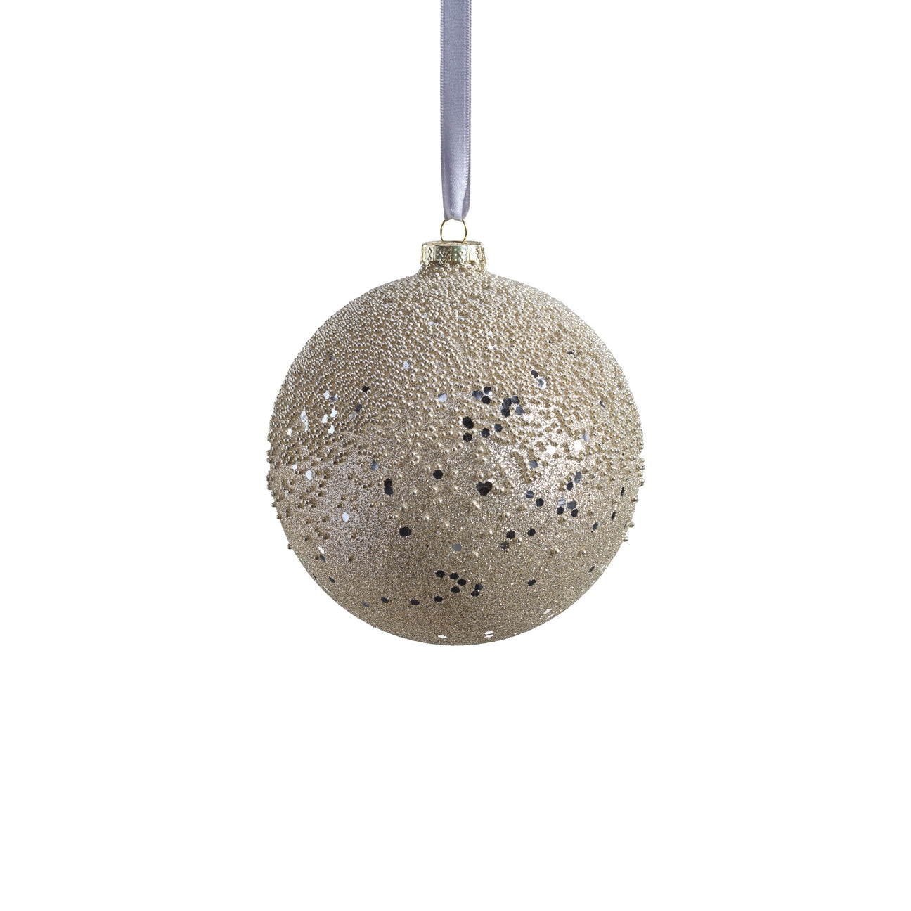 Silver Beaded Glass Ornament - Silver (Single) - Ornaments by Carlyle Avenue