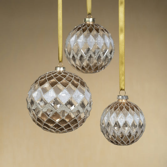Celestial Harlequin Gold and Silver Ornament - Holiday Ornaments by Carlyle Avenue