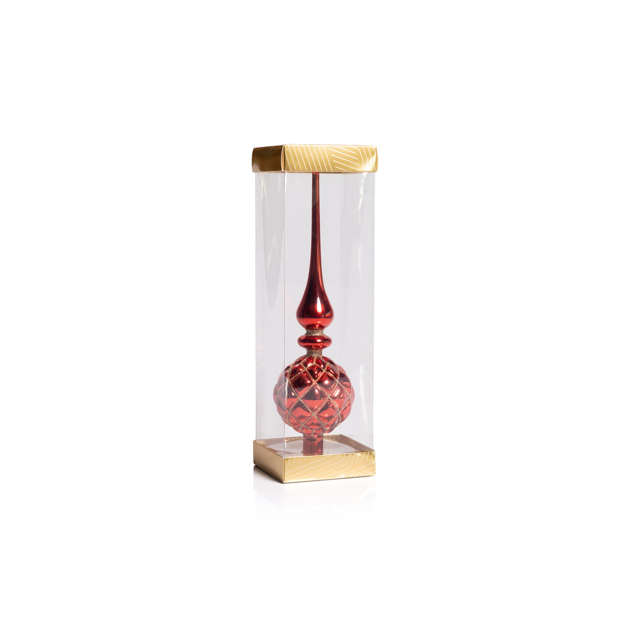 Dazzling Metallic Glass Tree Topper - Red - Christmas Decor by Carlyle Avenue