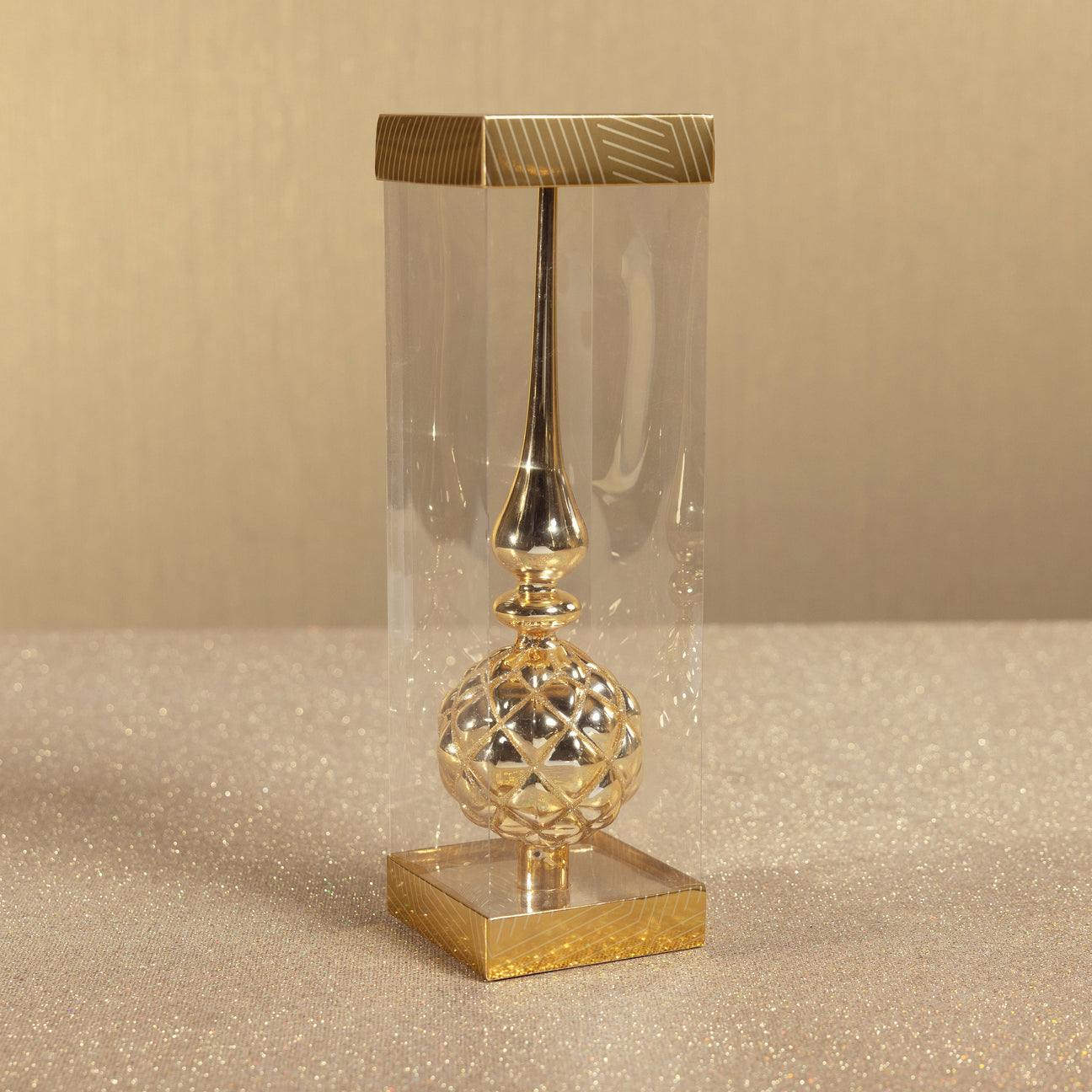 Dazzling Metallic Glass Tree Topper - Gold - Christmas Decor by Carlyle Avenue