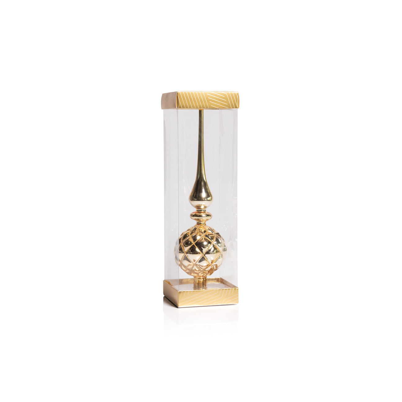 Dazzling Metallic Glass Tree Topper - Gold - Christmas Decor by Carlyle Avenue