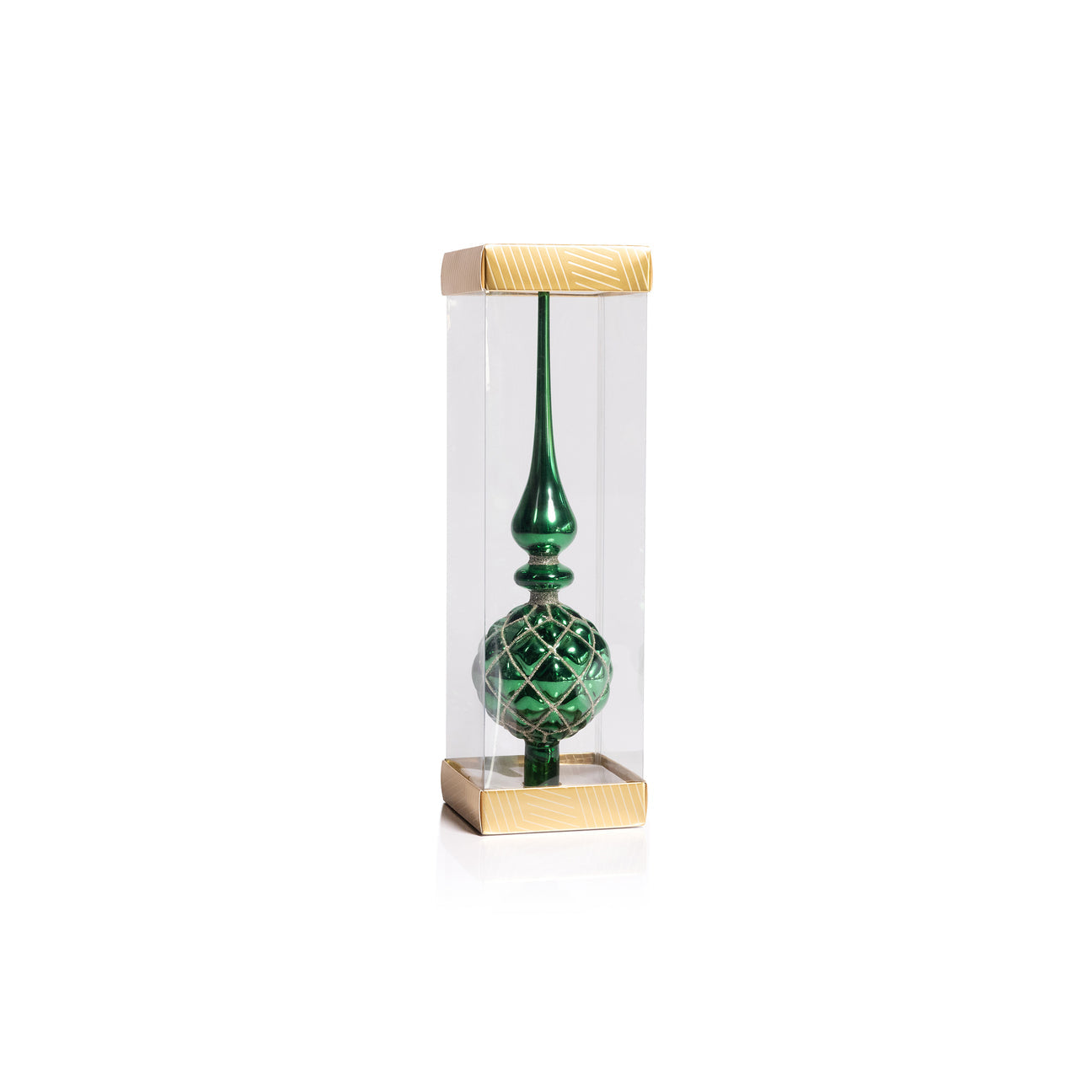 Dazzling Metallic Glass Tree Topper - Green - Christmas Decor by Carlyle Avenue