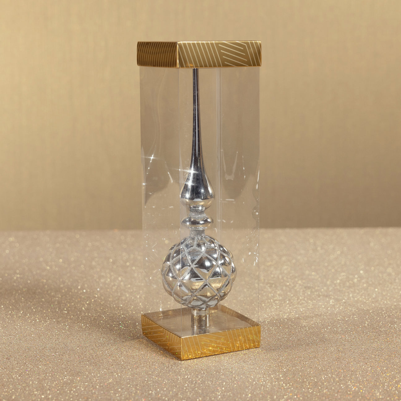 Dazzling Metallic Glass Tree Topper - Silver - Christmas Decor by Carlyle Avenue