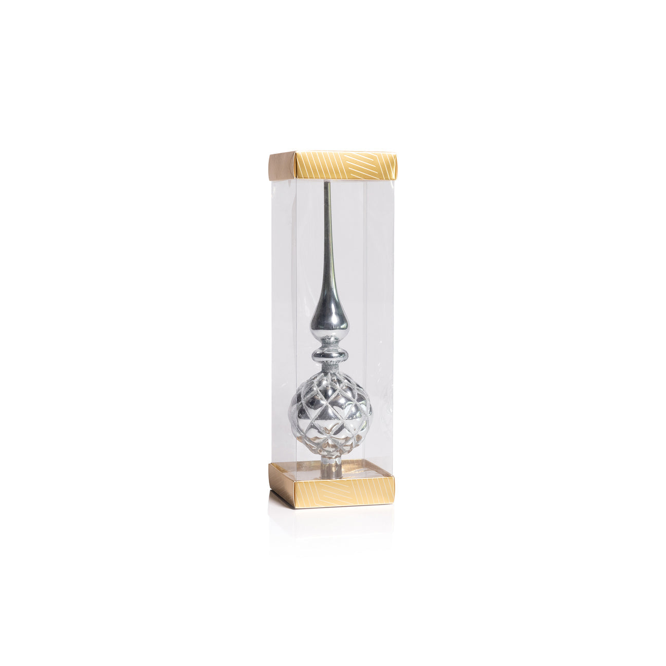 Dazzling Metallic Glass Tree Topper - Silver - Christmas Decor by Carlyle Avenue