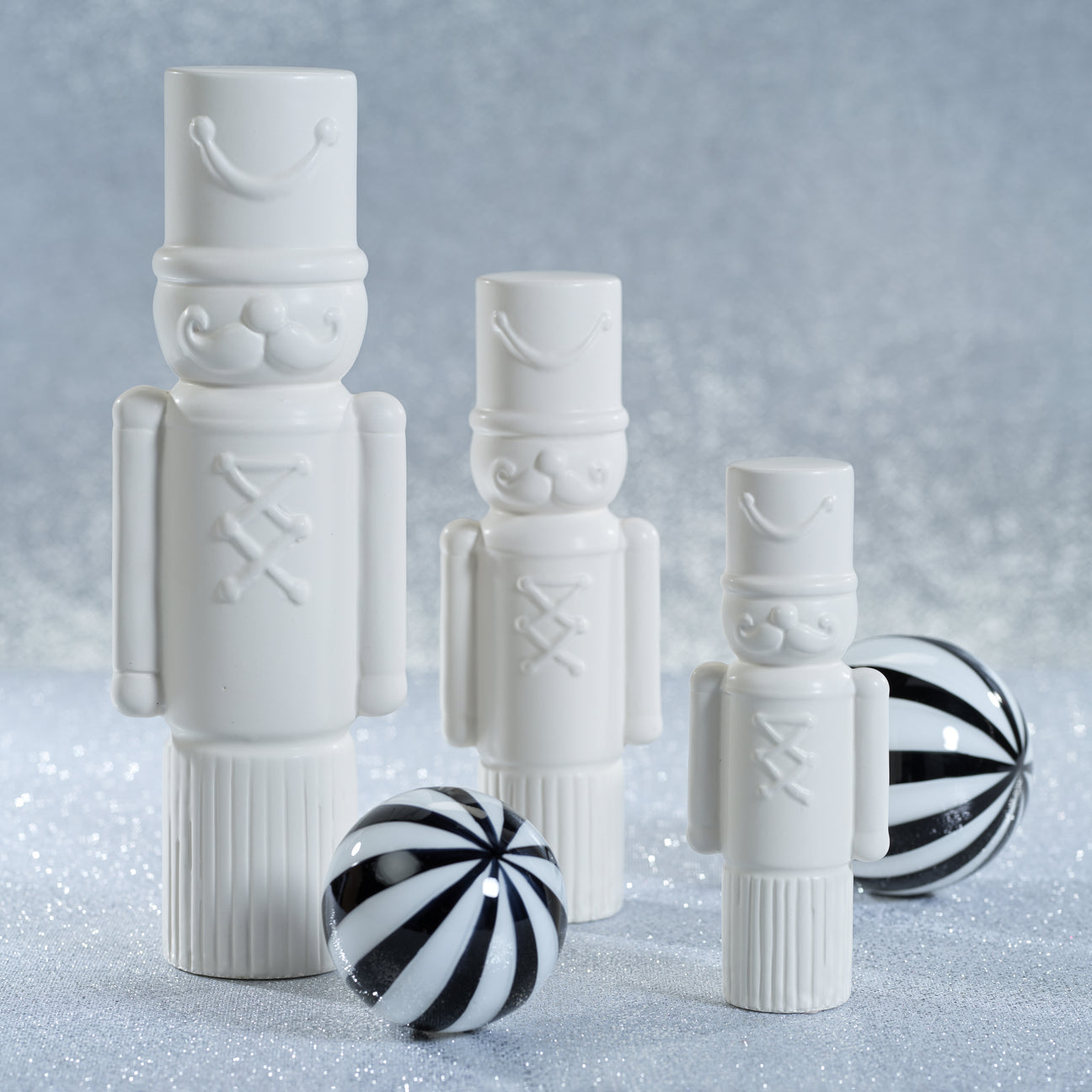 Decorative Ceramic Soldier - Matte White - Christmas Decor by Carlyle Avenue