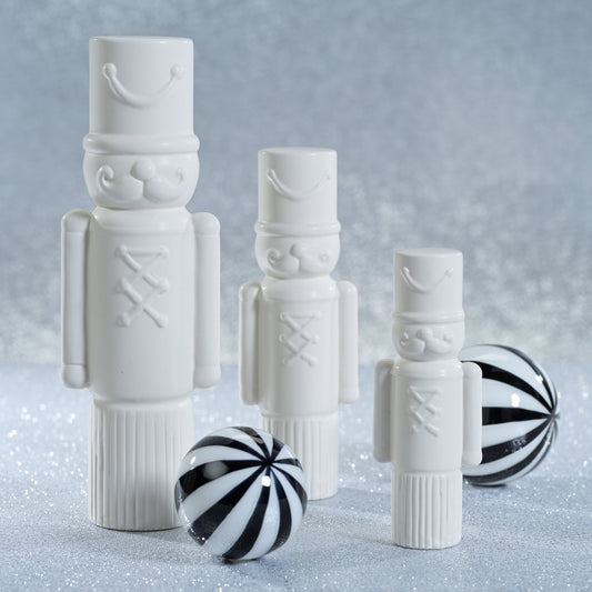 Decorative Ceramic Soldier - Matte White - Christmas Decor by Carlyle Avenue
