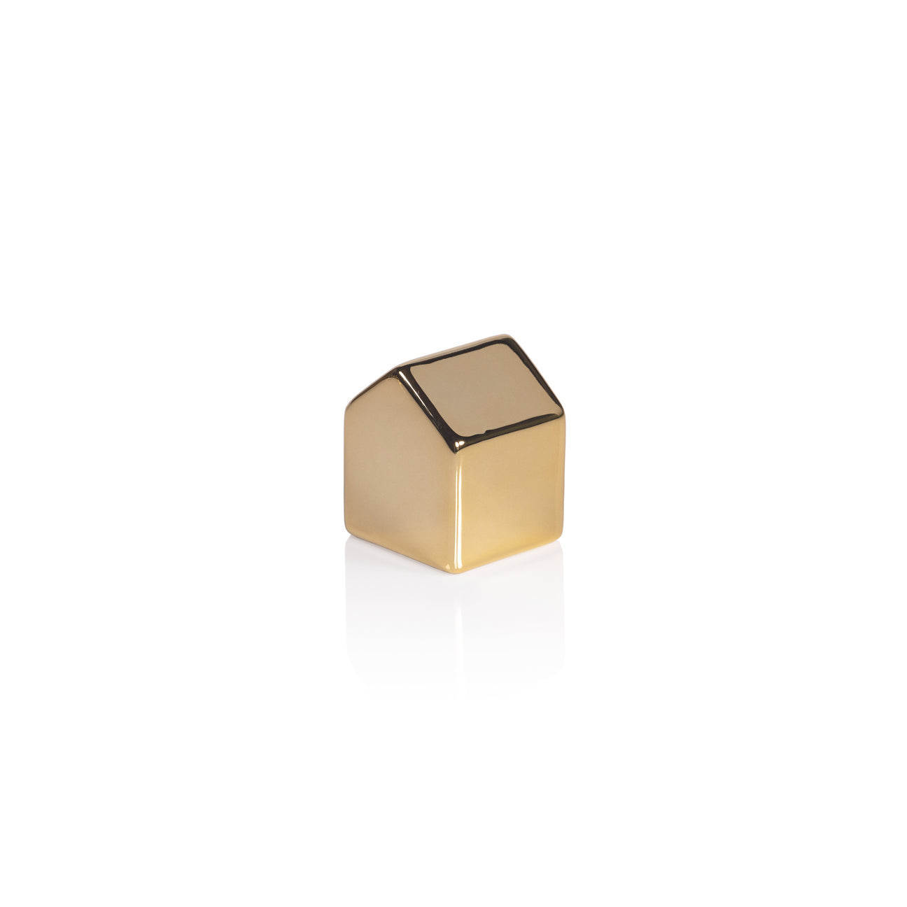 Decorative Ceramic House - Gold - Christmas Decor by Carlyle Avenue