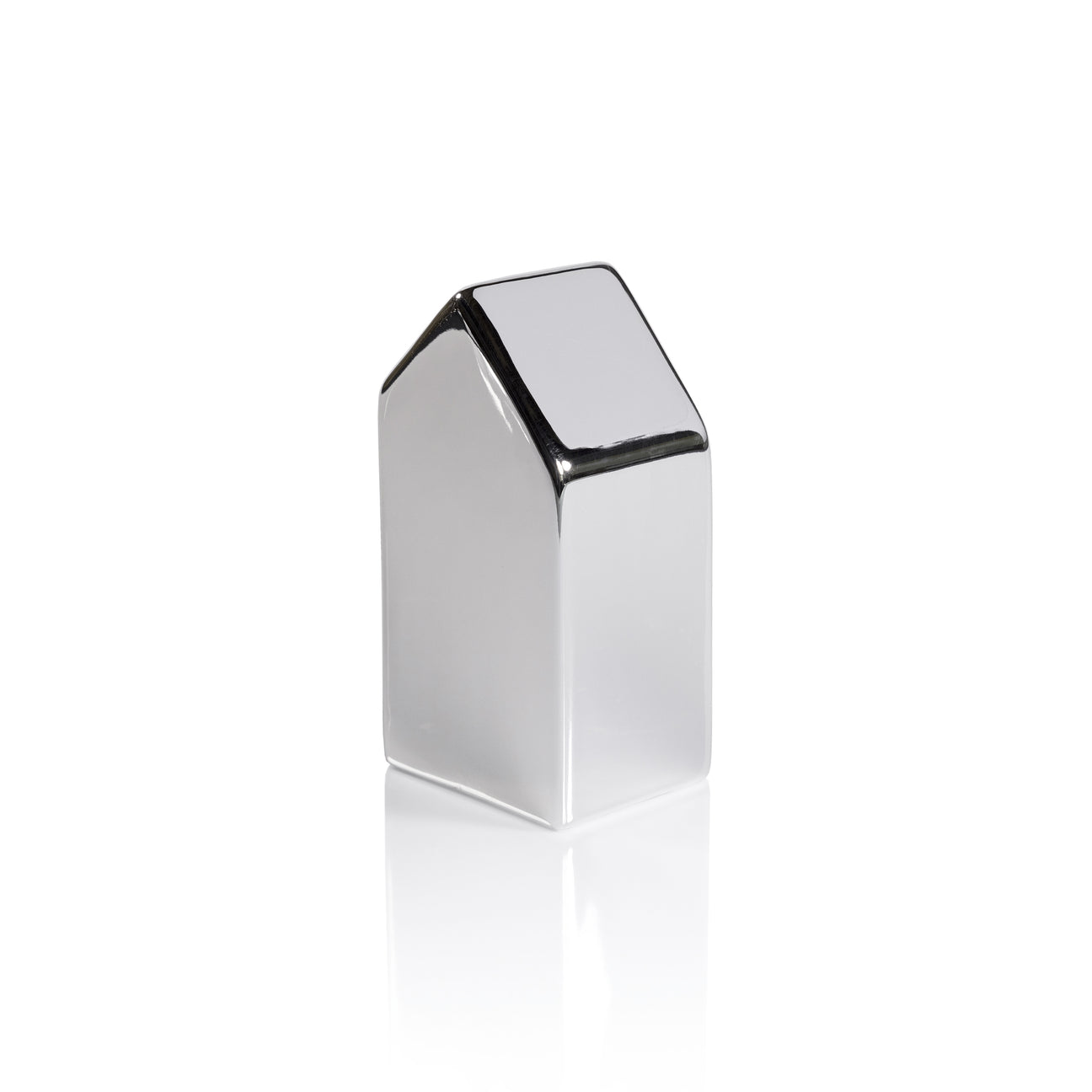 Decorative Ceramic House - Silver - Christmas Decor by Carlyle Avenue