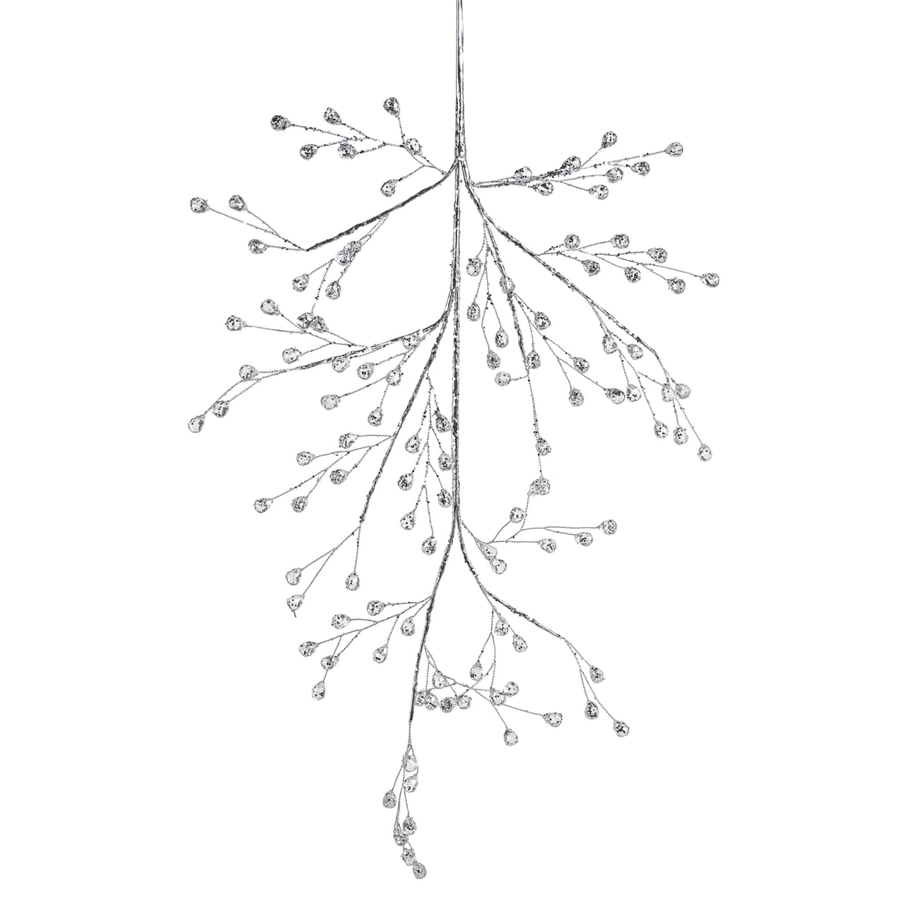 Beaded Glass Berry Pick - Clear & Silver - Christmas Decor by Carlyle Avenue