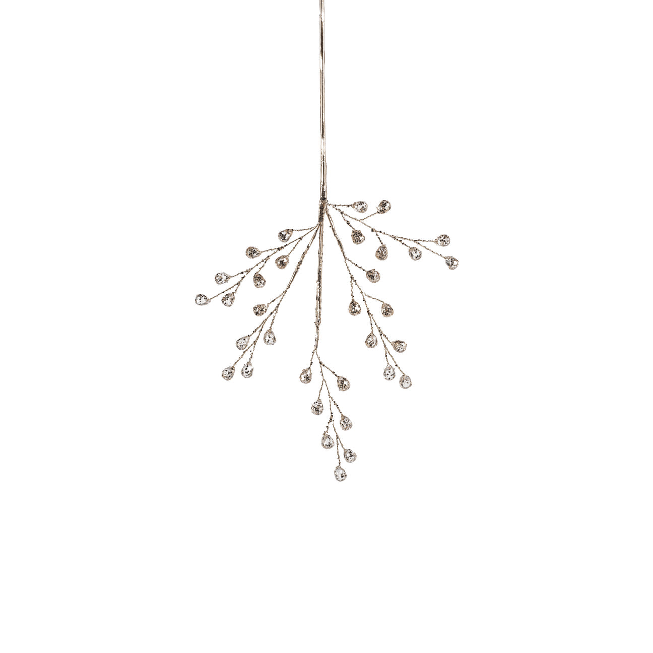 Beaded Glass Berry Pick - Clear and Gold - Christmas Decor by Carlyle Avenue