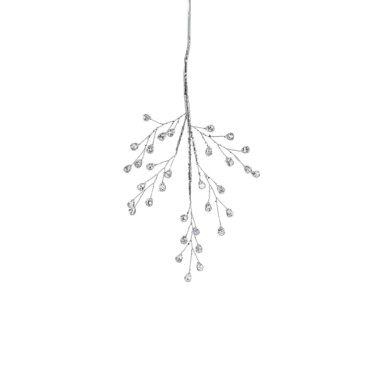 Beaded Glass Berry Pick - Clear & Silver - Christmas Decor by Carlyle Avenue