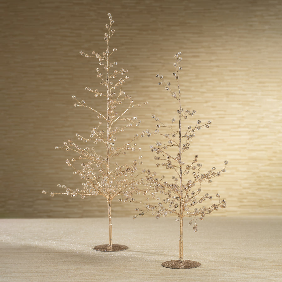 Beaded Glass Berry Tree - Clear and Gold - Christmas Trees by Carlyle Avenue