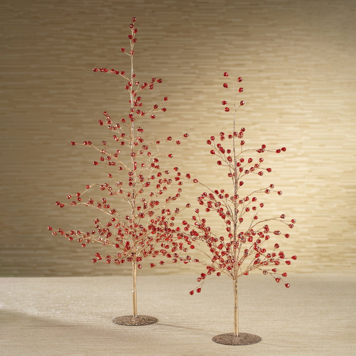Beaded Glass Berry Tree - Red and Gold - Christmas Trees by Carlyle Avenue