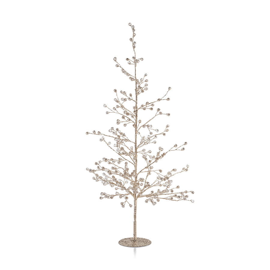 Beaded Glass Berry Tree - Clear and Gold - Christmas Trees by Carlyle Avenue