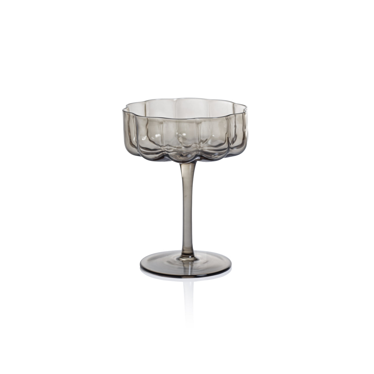 Rocco Handblown Coupe - Smoke - Set of 4 - Drinkware Sets by Carlyle Avenue