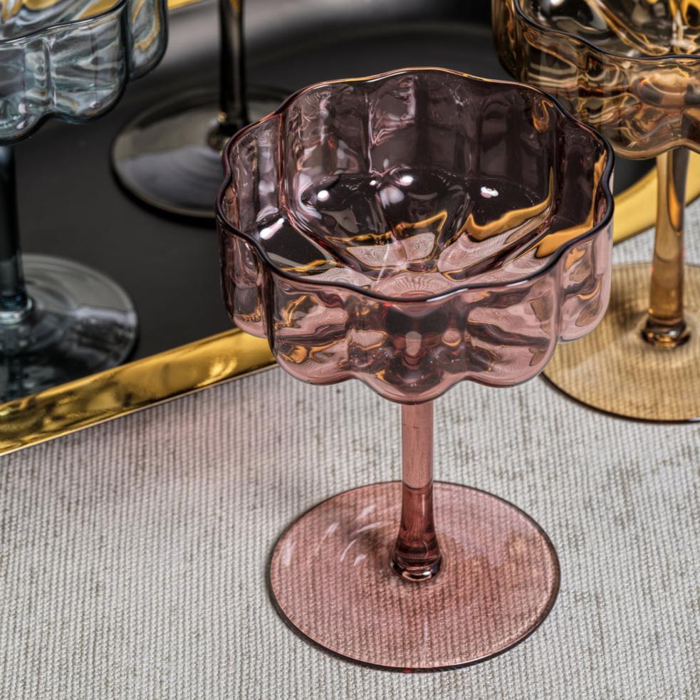 Rocco Handblown Coupe - Aubergine - Set of 4 - Drinkware Sets by Carlyle Avenue