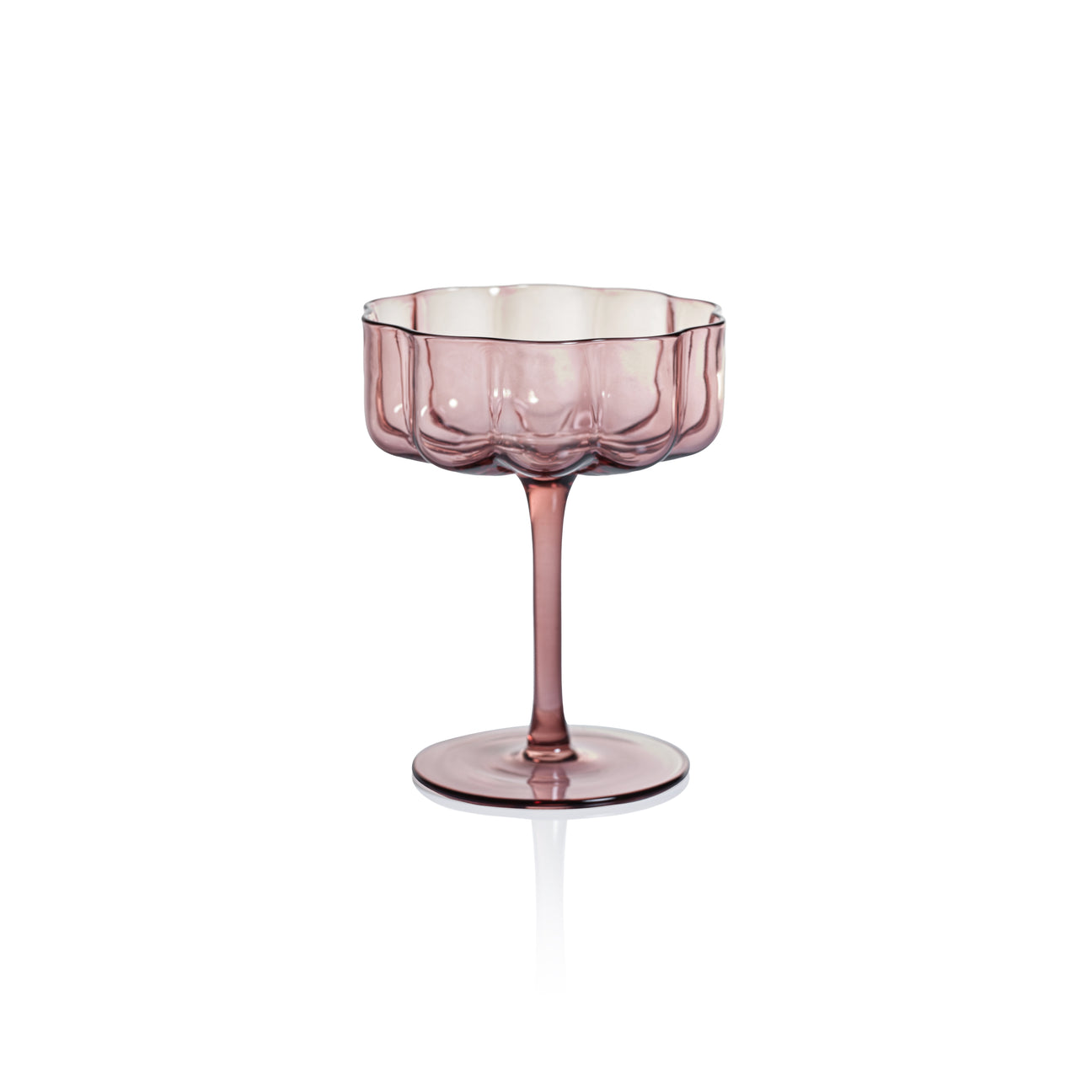 Rocco Handblown Coupe - Aubergine - Set of 4 - Drinkware Sets by Carlyle Avenue