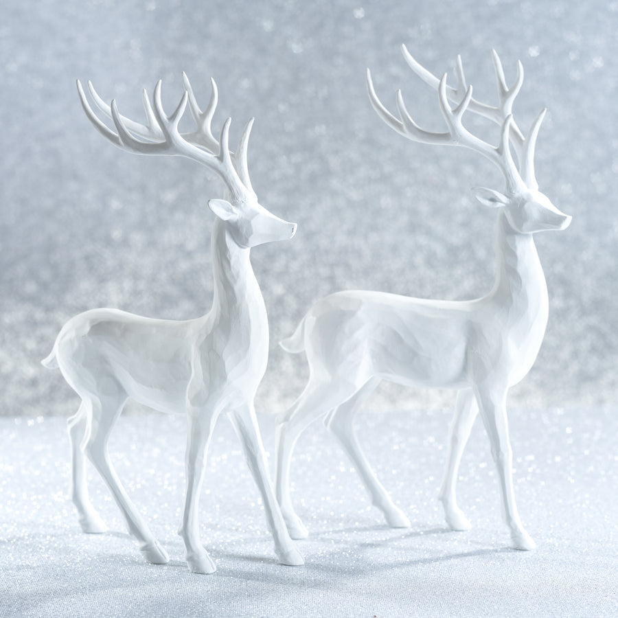 All White Decorative Deer (Single) - Christmas Decor by Carlyle Avenue