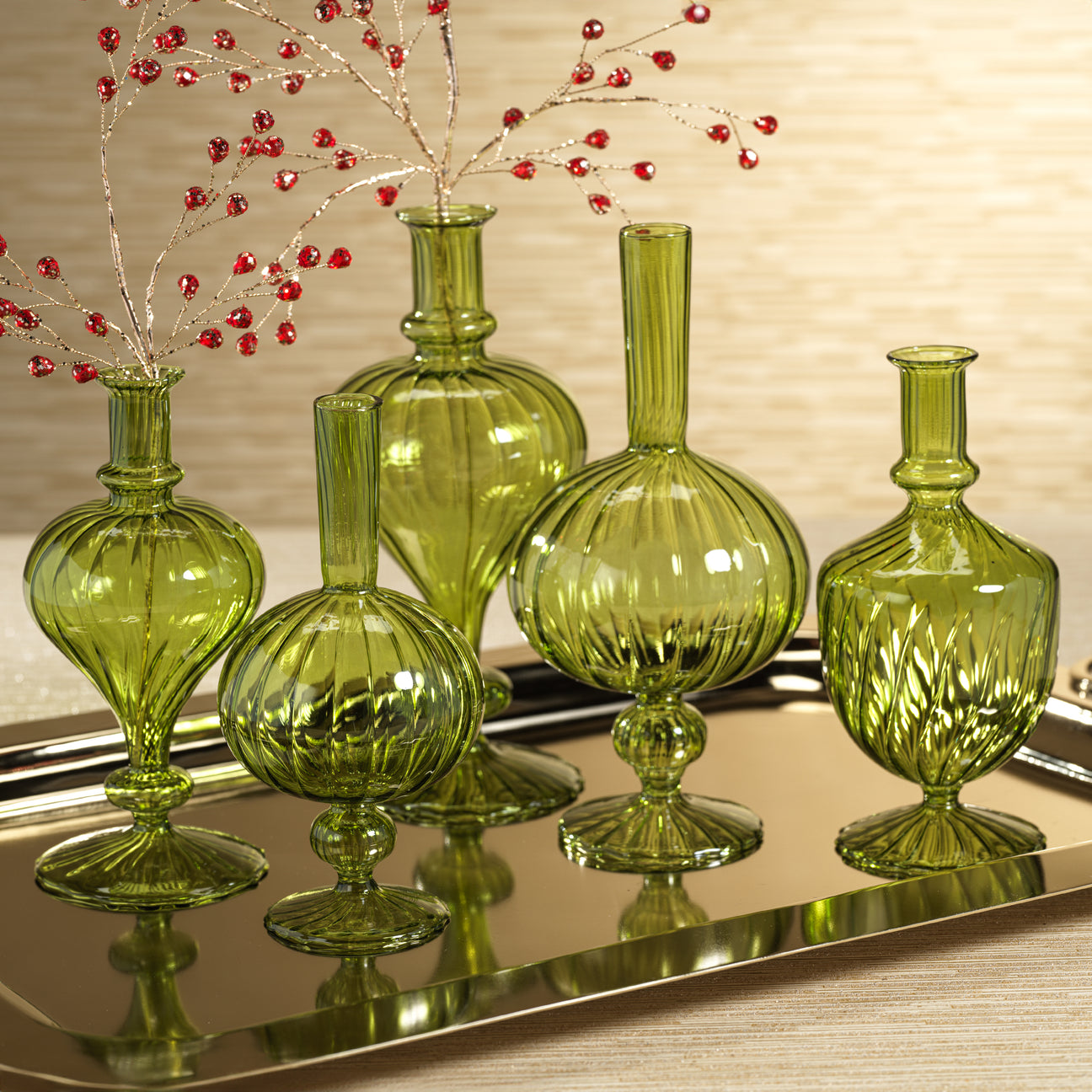 Venetian Spiral Vase - Green - Vases by Carlyle Avenue