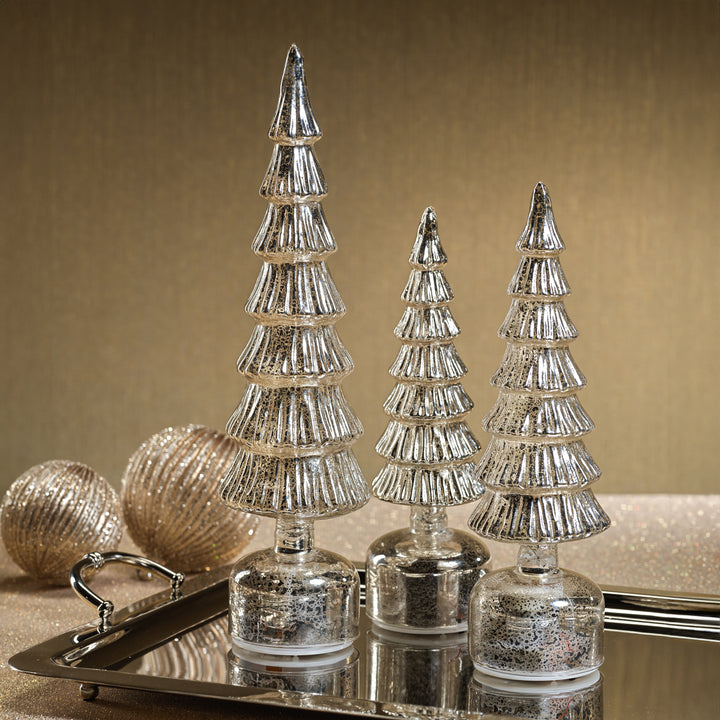 Alpine Rotating LED Tree - Antique Silver - Christmas Decor by Carlyle Avenue