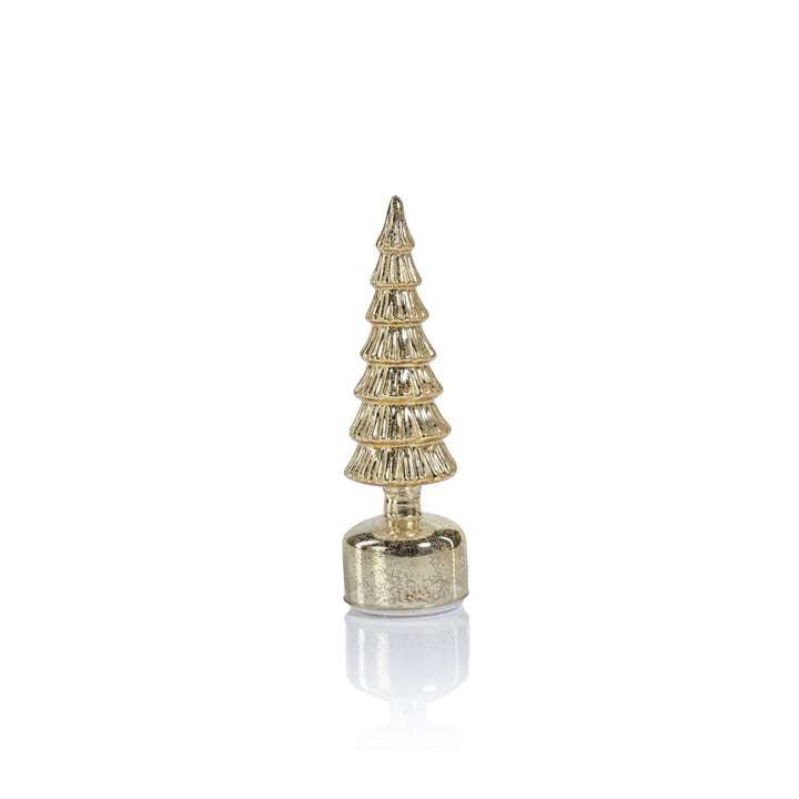 Alpine Rotating LED Tree - Antique Silver Gold - Christmas Decor by Carlyle Avenue