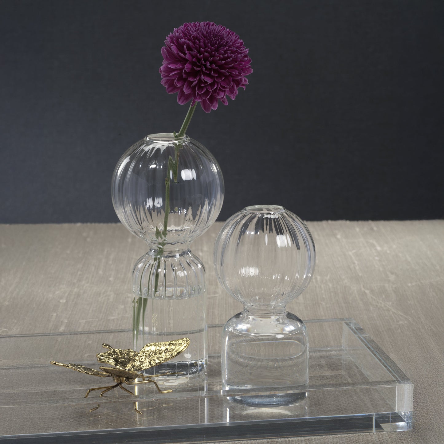 Ritz Single Stem Glass Vase - Clear - Vases by Carlyle Avenue