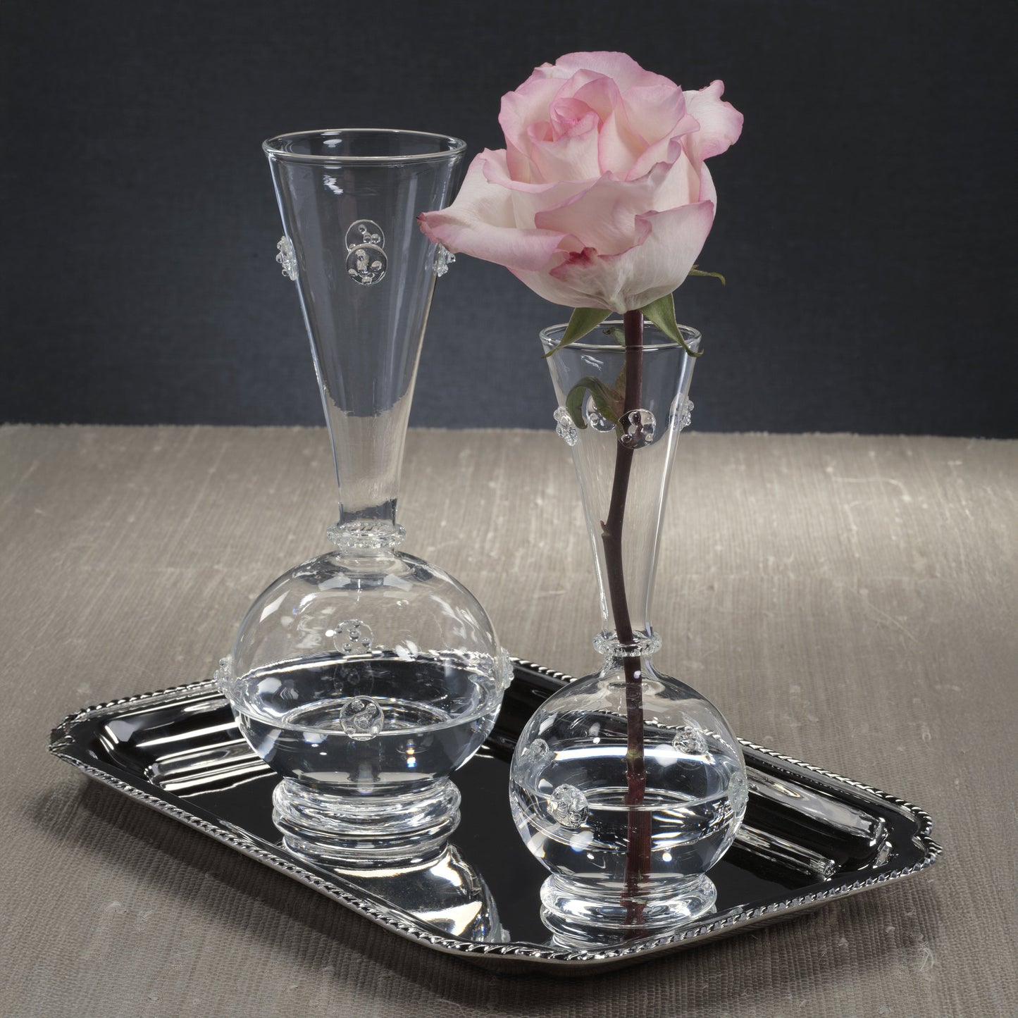 Vendome Glass Vase - Clear - Vases by Carlyle Avenue