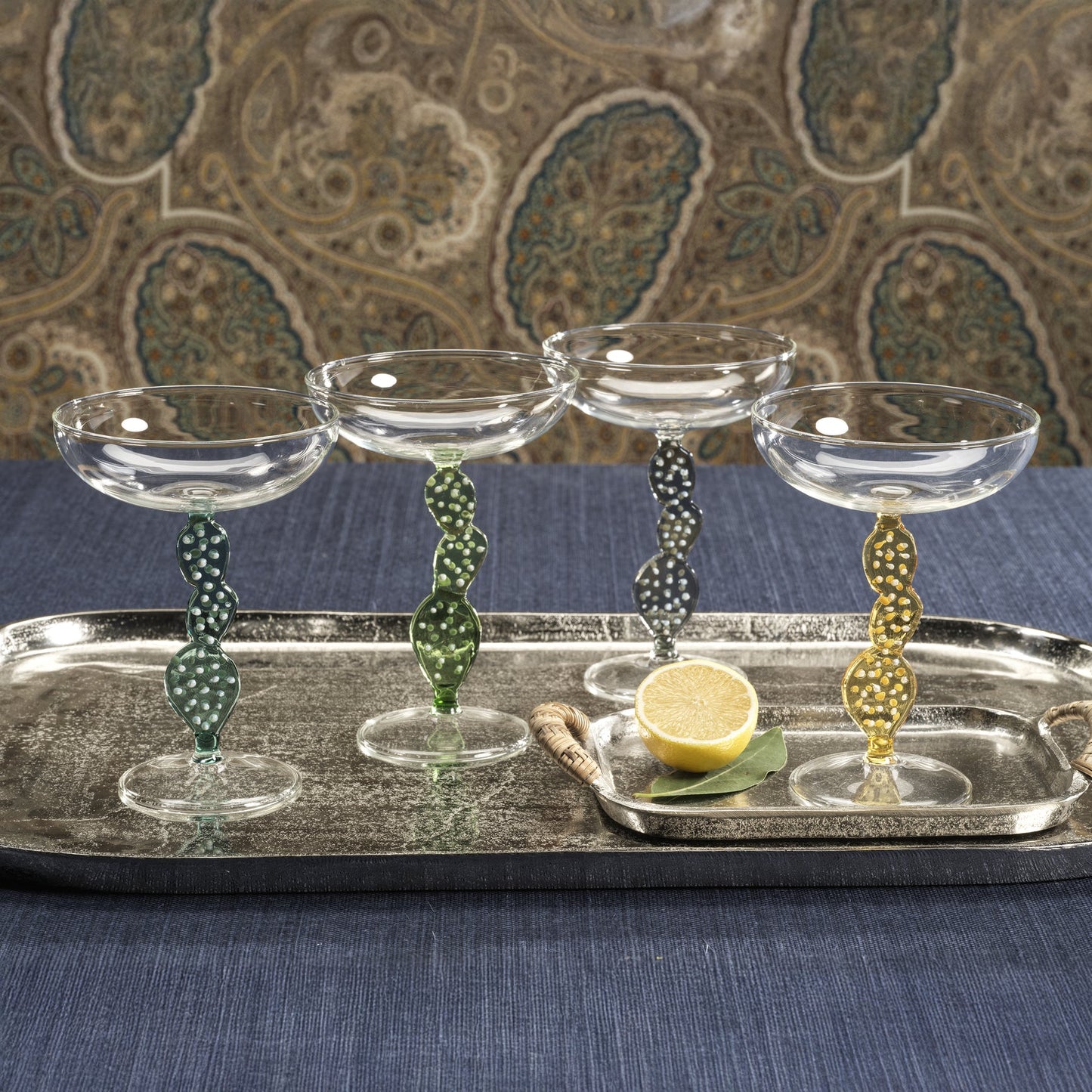 Climbing Cacti Tequila Cocktail Glasses - Set of 4 - Drinkware Sets by Carlyle Avenue