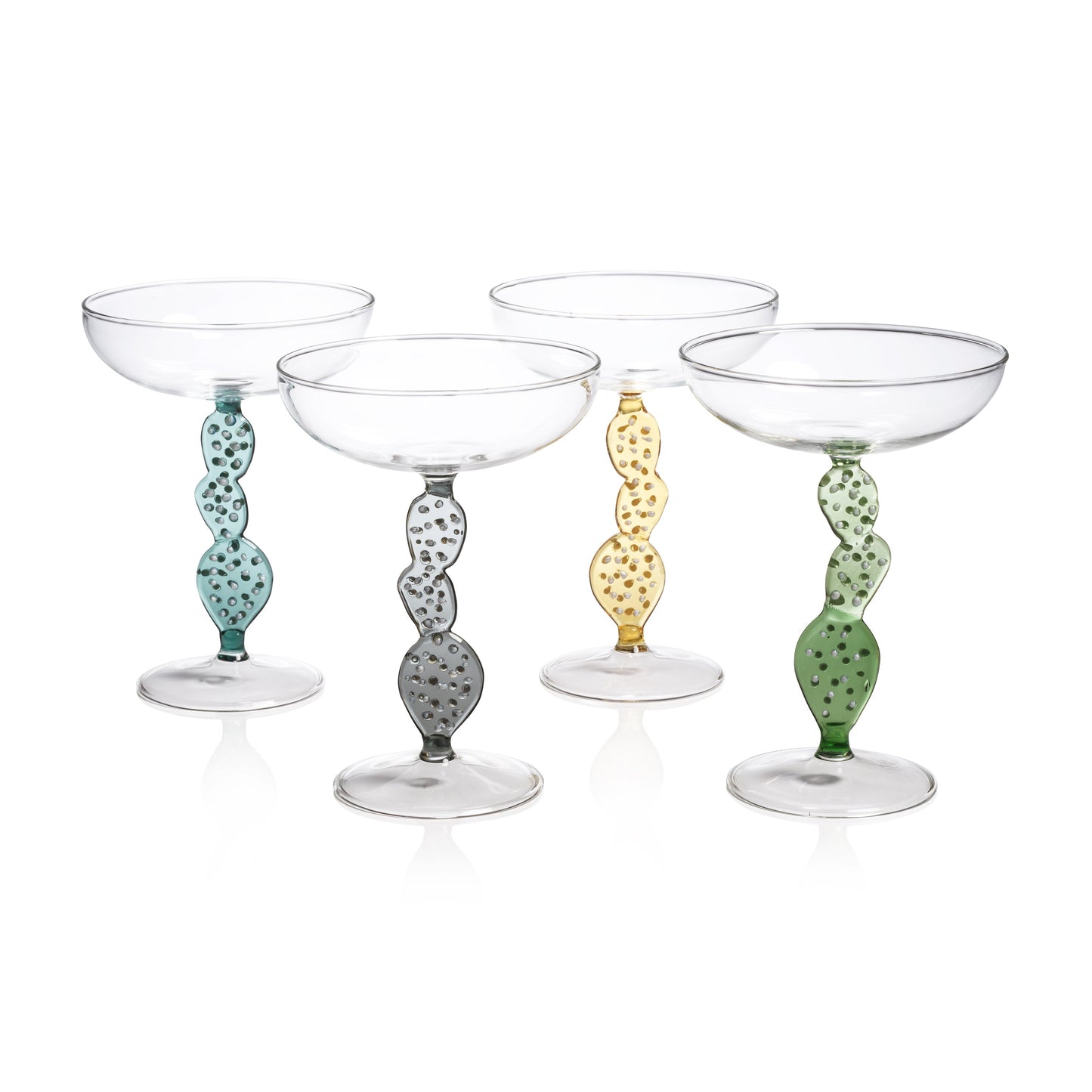 Climbing Cacti Tequila Cocktail Glasses - Set of 4 - Drinkware Sets by Carlyle Avenue