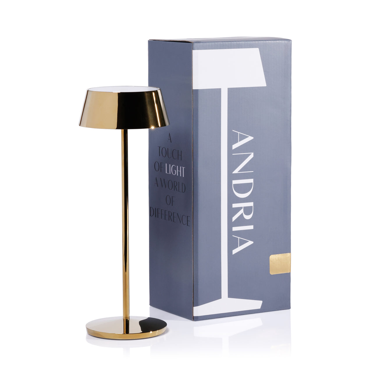 ANDRIA Rechargeable Table Light - Polished Gold - by Carlyle Avenue