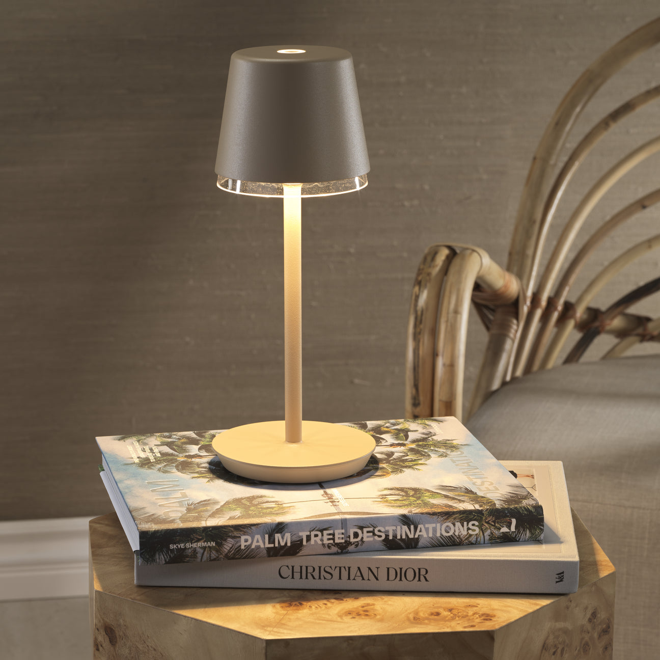 LUCCA Rechargeable Table Light - Light Taupe - by Carlyle Avenue