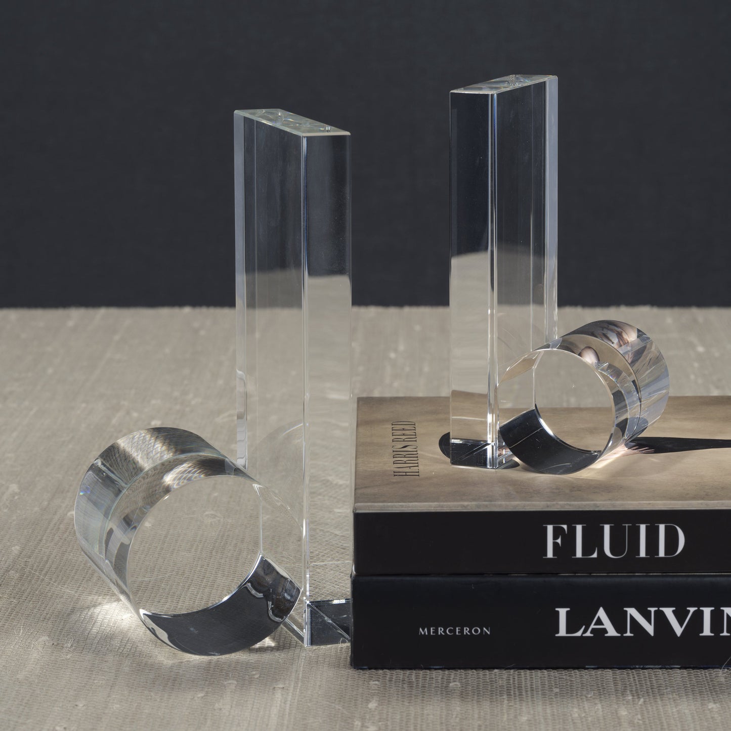 Rolled Crystal Bookends - Set of Two - Bookends by Carlyle Avenue