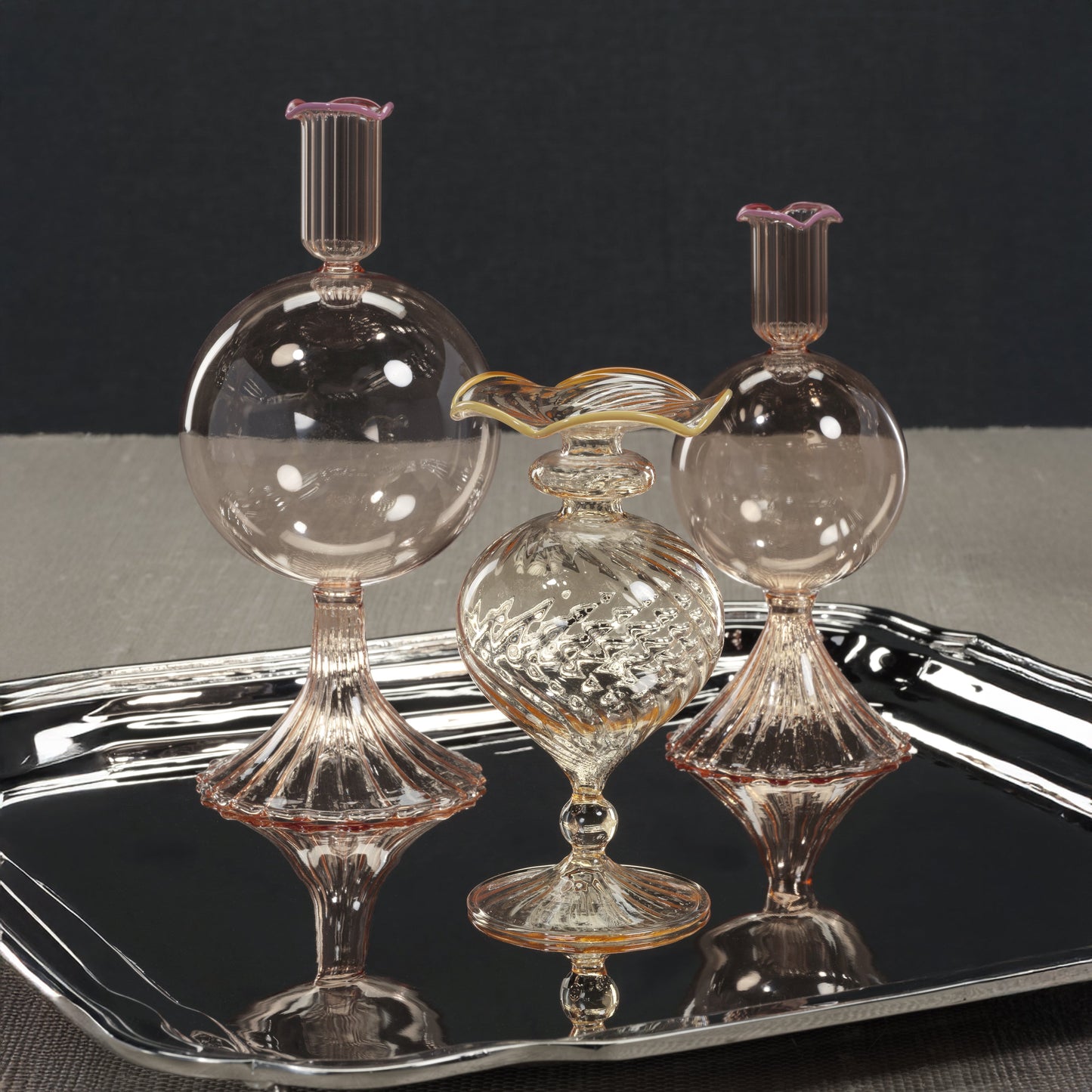 Treviso Glass Vase - Peach - Vases by Carlyle Avenue