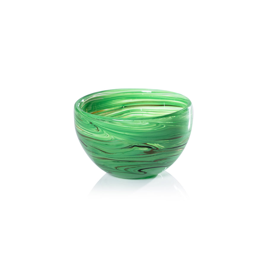 Delphine Glass Bowl - Multi Green - Bowls by Carlyle Avenue
