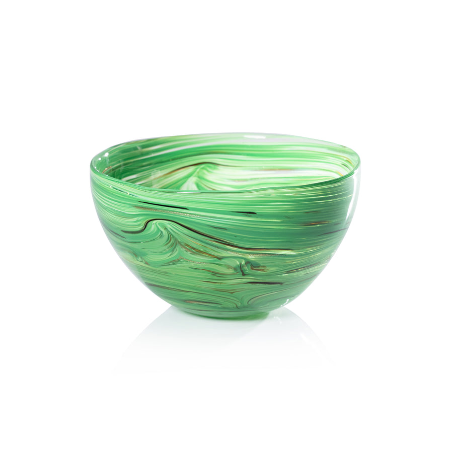 Delphine Glass Bowl - Multi Green - Bowls by Carlyle Avenue