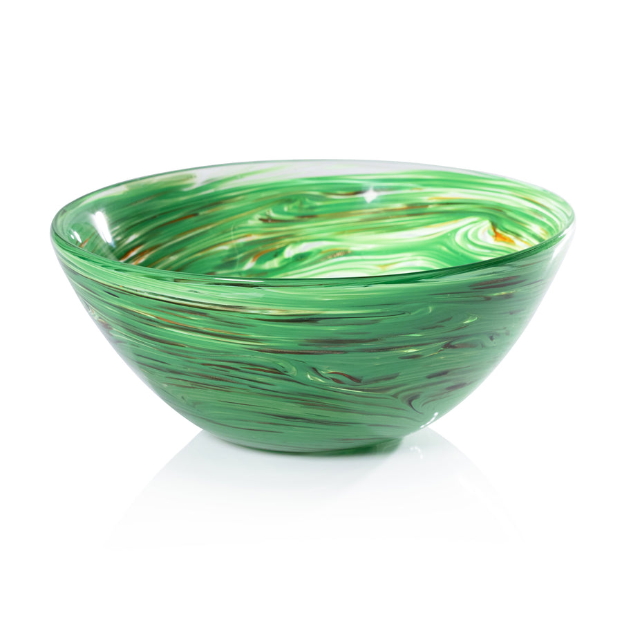 Delphine Glass Bowl - Multi Green - Bowls by Carlyle Avenue
