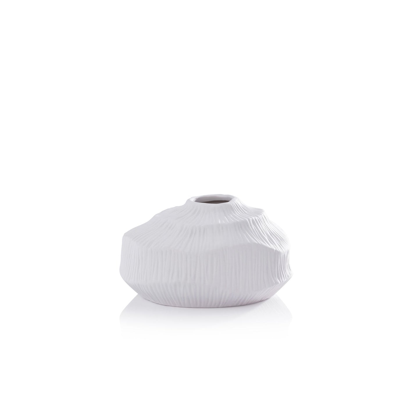 Textured Matte White Porcelain Vase - Vases by Carlyle Avenue