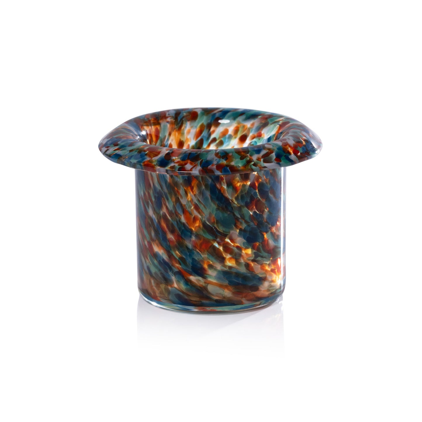 Celia Opal Confetti Glass Multipurpose Candle Holder / Vase - Blue Tones