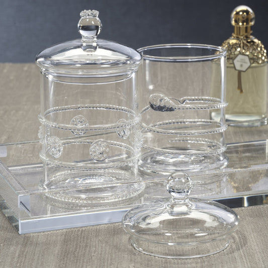 Juliet Lidded Glass Jars Set of Two Assorted - Jar by Carlyle Avenue