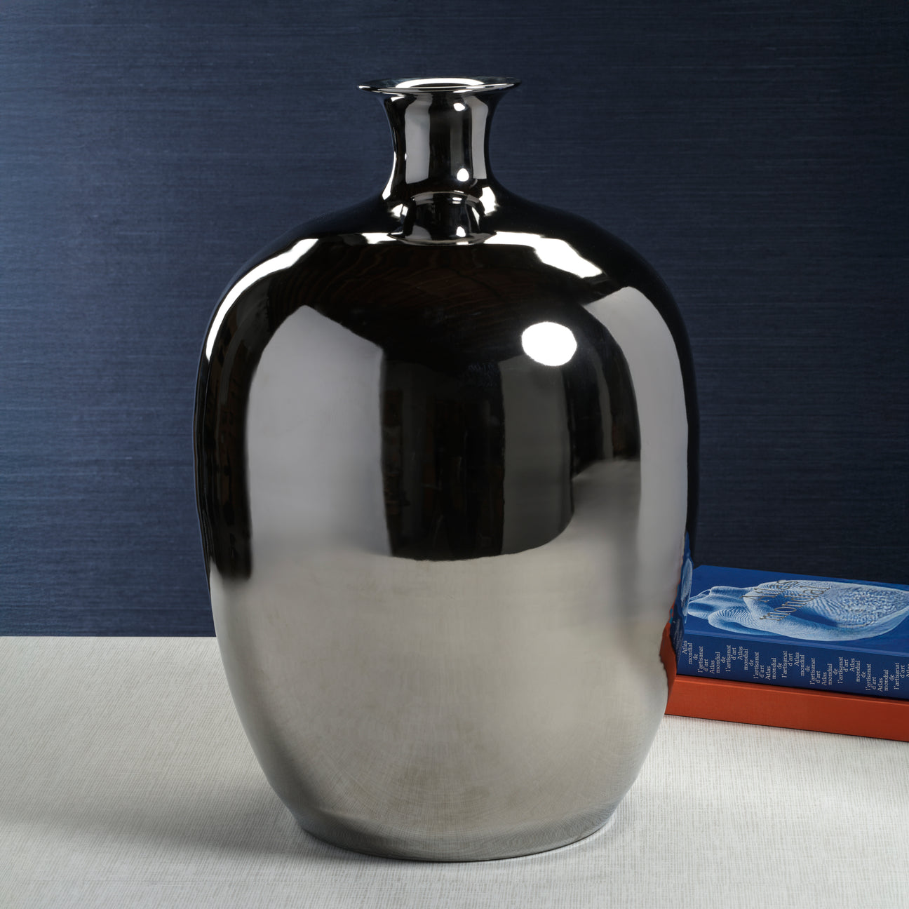 Stella Silver Metallic Ceramic Vase - Vases by Carlyle Avenue