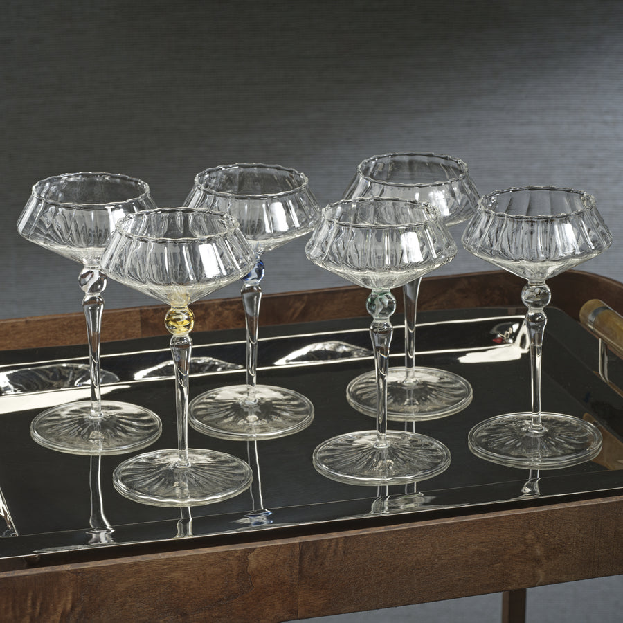 Ondine Fluted Coupe Cocktail Glass - Set of 4 - Drinkware Sets by Carlyle Avenue