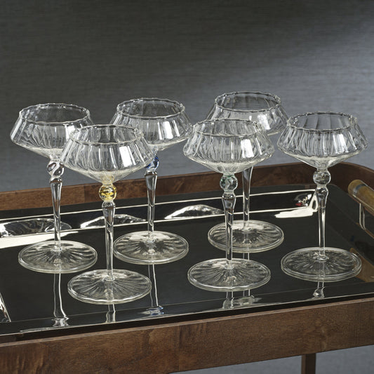 Ondine Fluted Coupe Cocktail Glass - Set of 4 - Drinkware Sets by Carlyle Avenue