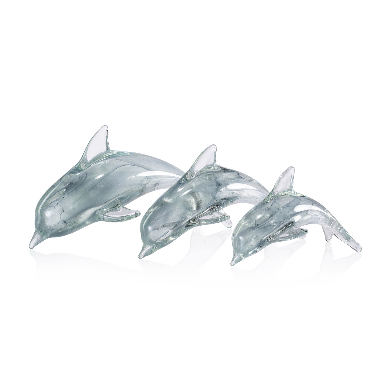 Grey Decorative Glass Dolphin - Decorative Accessories by Carlyle Avenue