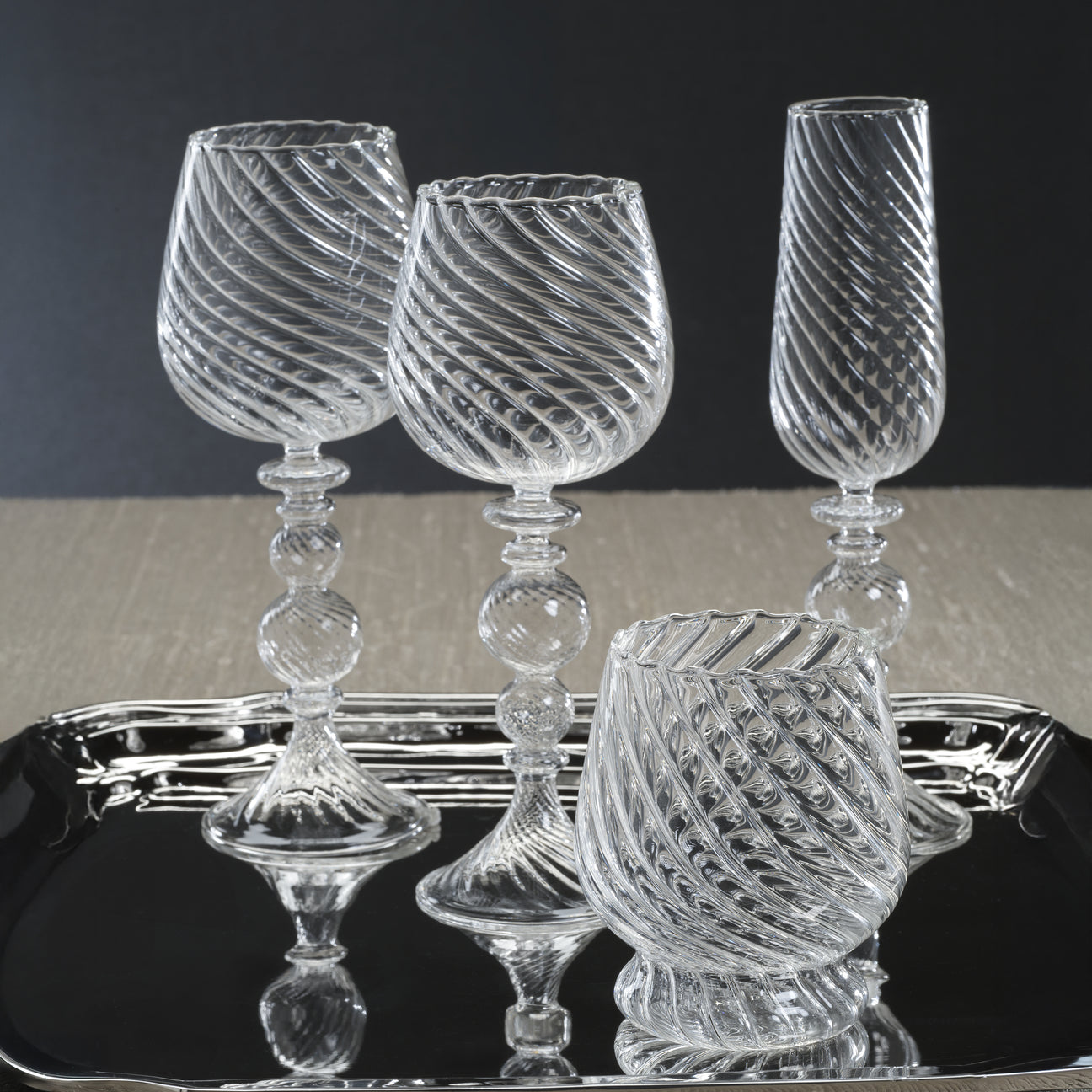 Rialto Twisted Optic Glassware - Drinkware Sets by Carlyle Avenue