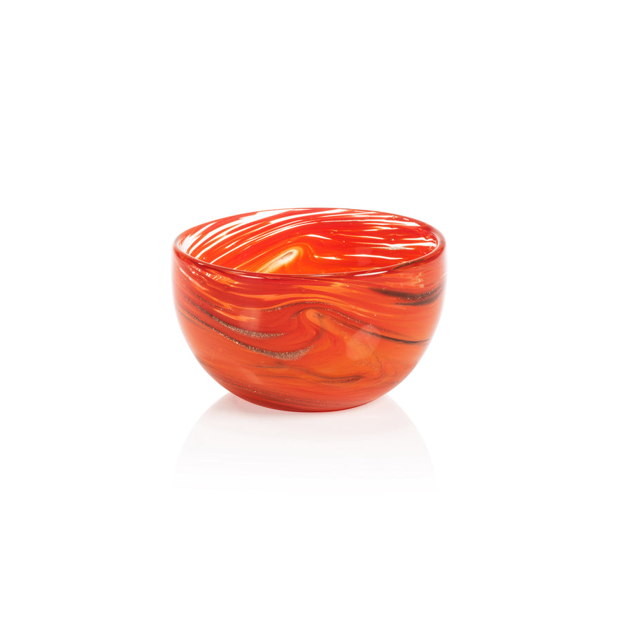 Delphine Glass Bowl - Multi Orange