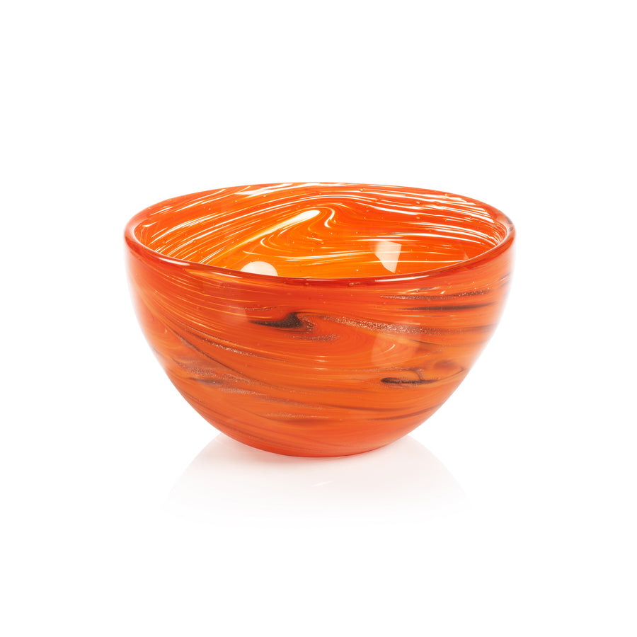 Delphine Glass Bowl - Multi Orange
