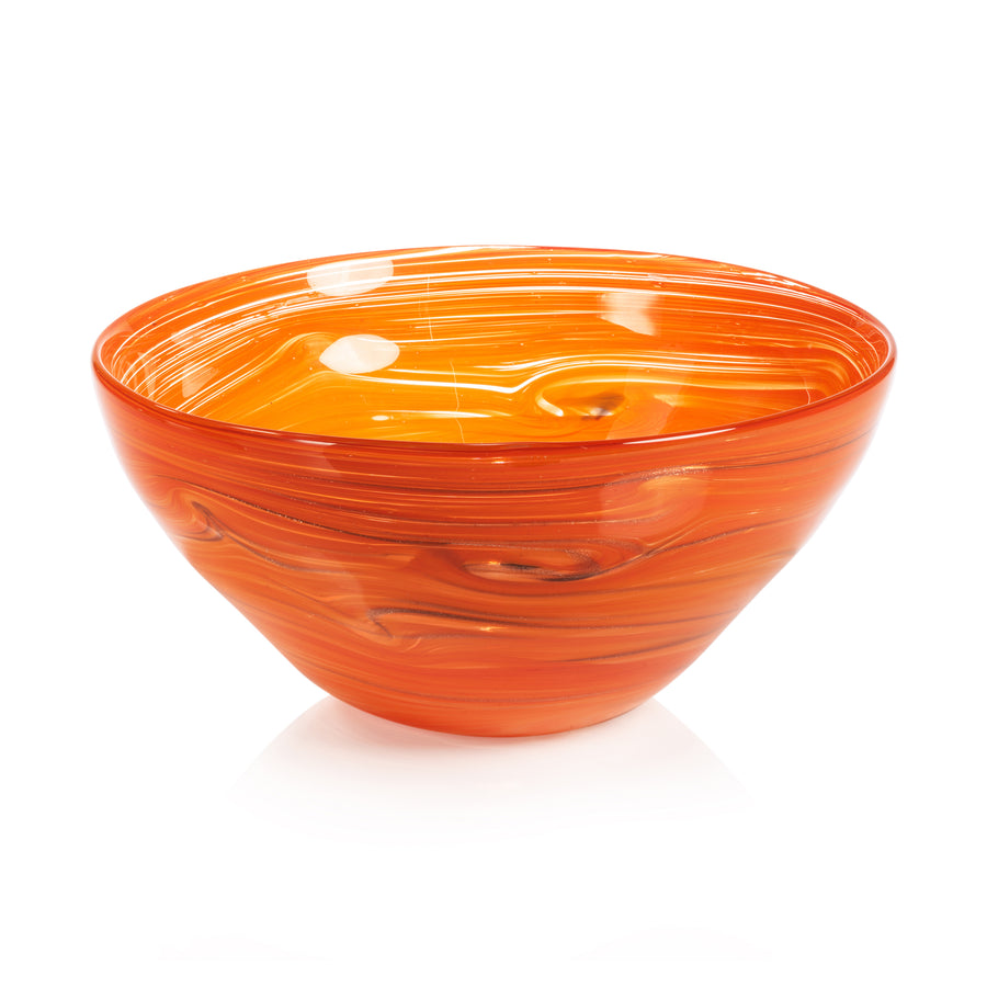 Delphine Glass Bowl - Multi Orange