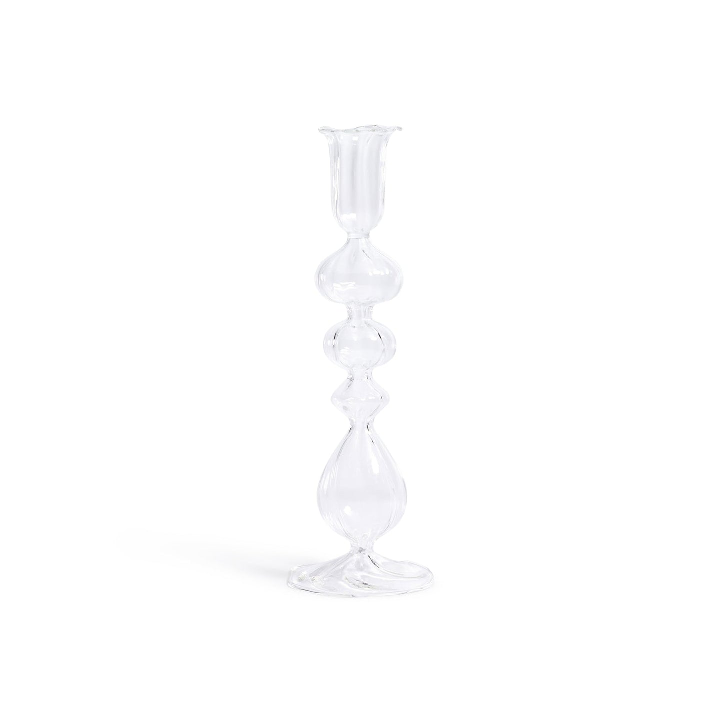 Marais Blown Glass Candle Holder - Clear