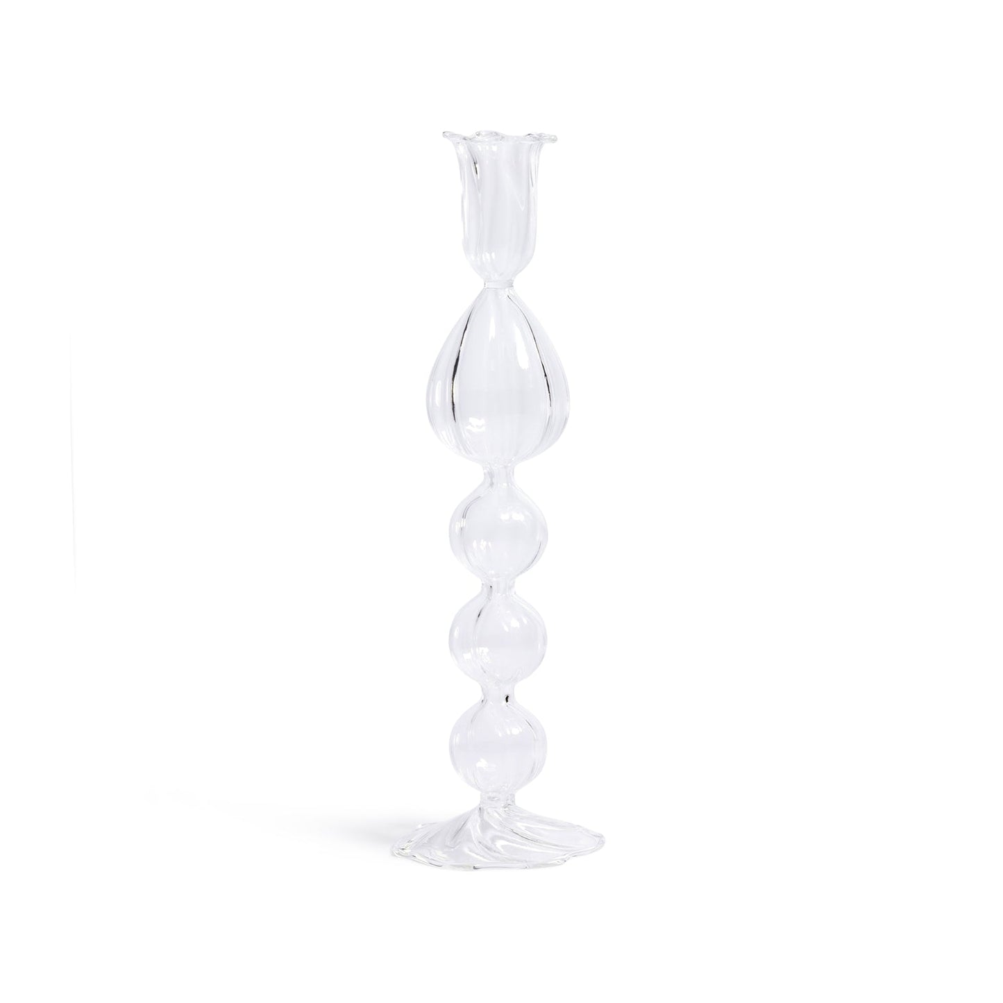 Marais Blown Glass Candle Holder - Clear