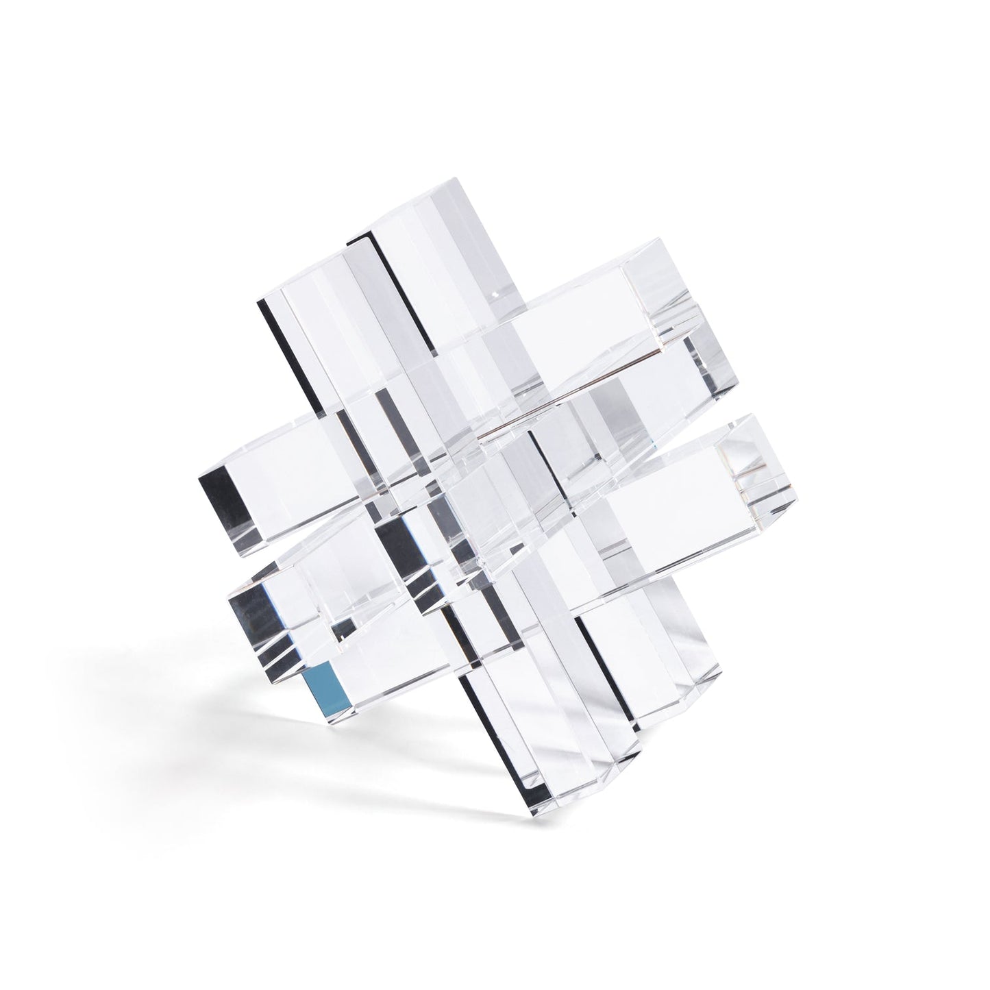 Clear glass bookend tile on a white background